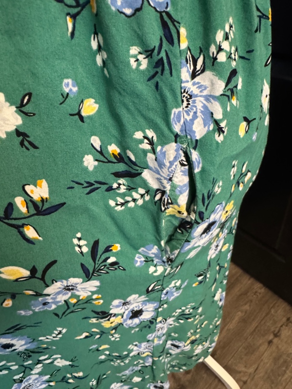 croft & barrow Green Floral Maxi Dress with Smocked Bodice - Picture 3 of 5